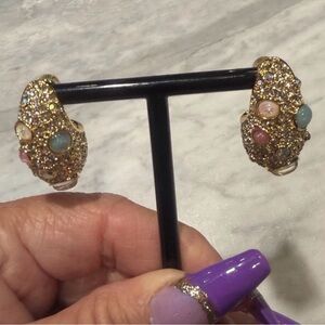 Kurt Geiger Gold  Earrings Opal with Pastel Pave & Multi-Stones